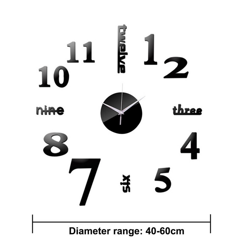 DIY falióra 3D Kreatív karóra Órák Akril Tükör Matricák Nappali Kvarctű Horloge Otthoni Dekoráció Falióra Dropship