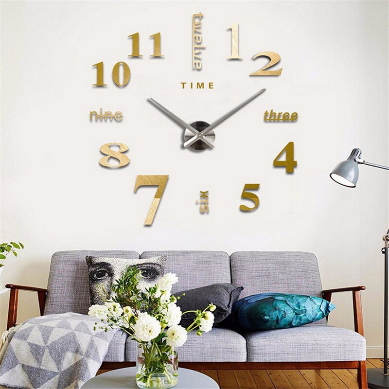DIY falióra 3D Kreatív karóra Órák Akril Tükör Matricák Nappali Kvarctű Horloge Otthoni Dekoráció Falióra Dropship