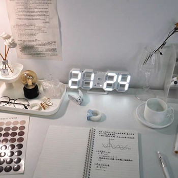 Нов 1 бр. Декорация за хол цифров часовник будилник цифров стенен часовник LED часовник настолен LED стерео 3D цифров часовник