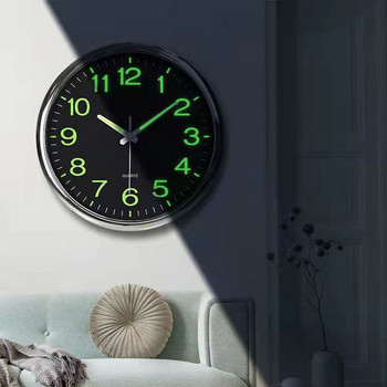 12-инчов светещ минималистичен стенен часовник, модерен дизайн, бял кварц, прости светещи висящи часовници, спалня, хол, декорация