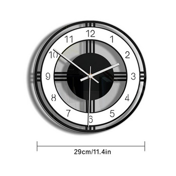 1 бр. Стенен часовник с кръгъл циферблат Домашен хол Спалня Акрилен метален часовник със стрелка Прост стенен часовник за декорация в ретро стил