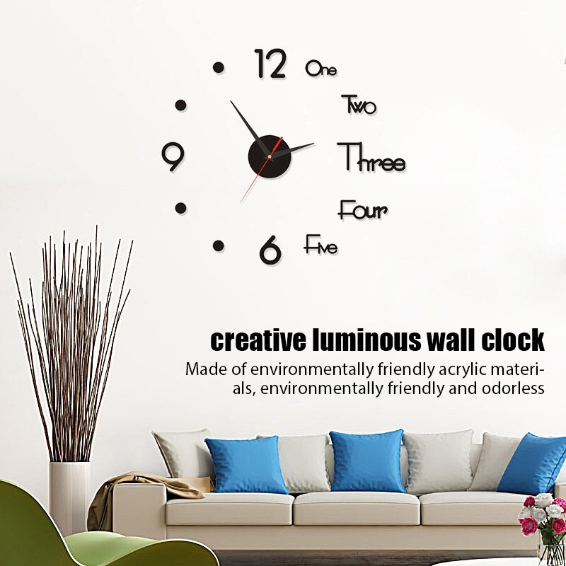 Loominguline raamita 3D helendav seinakell Vaikne isetegemise digitaalne kell Seinakleebised Kellad koju elutuppa Kontori seinakaunistuseks