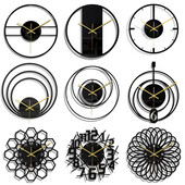 3D DIY Line Carving Sienas Pulkstenis Moderna Dizaina Kvarca Zelta Adatu Pulkstenis Silent Home Decor Akrila Dzīvojamā istaba Melns Bezmaksas piegāde