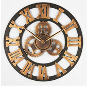 Gear Nagy falióra Modern dizájn órák Kvarc idő Némítás óra Fa dekoráció 3D Vintage Horloge Saat