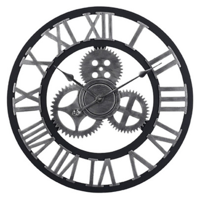 Gear Nagy falióra Modern dizájn órák Kvarc idő Némítás óra Fa dekoráció 3D Vintage Horloge Saat