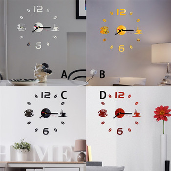1 бр. Стенни часовници Акрилни Направи си сам 3D самозалепващи се интериорни стени Творческа декорация на стаи за домашен офис Голям цифров часовник Dropshipping