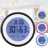 Digitális Hőmérséklet Páratartalom Idő funkció Faliórák Háttérvilágítás Hálószobához Elemek nélkül 90*90*26mm