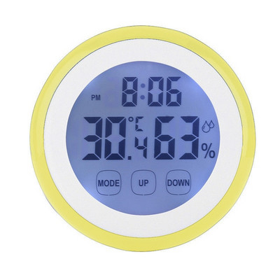 Digitális Hőmérséklet Páratartalom Idő funkció Faliórák Háttérvilágítás Hálószobához Elemek nélkül 90*90*26mm