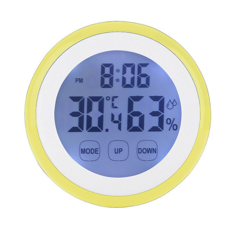Digitális Hőmérséklet Páratartalom Idő funkció Faliórák Háttérvilágítás Hálószobához Elemek nélkül 90*90*26mm