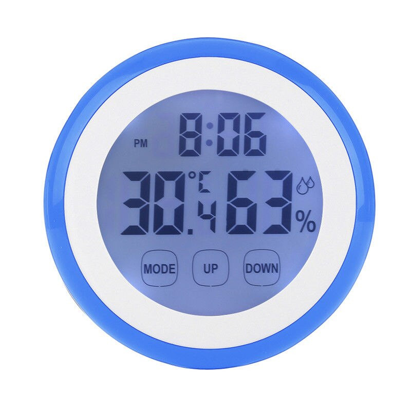 Digitális Hőmérséklet Páratartalom Idő funkció Faliórák Háttérvilágítás Hálószobához Elemek nélkül 90*90*26mm