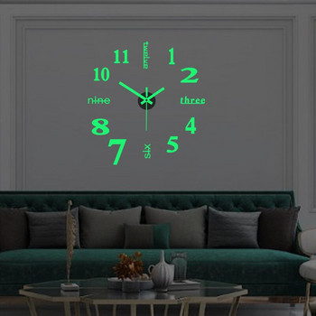 Нов акрилен светещ стенен часовник Направи си сам стикер за стенен часовник за декорация на дома Холна игла Самозалепващ висящ кварцов часовник