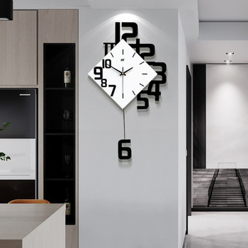 2021 нов DIY стенен часовник декорация на дома дървена показалка стилен модерен електронен часовник хол едностранно заглушаване