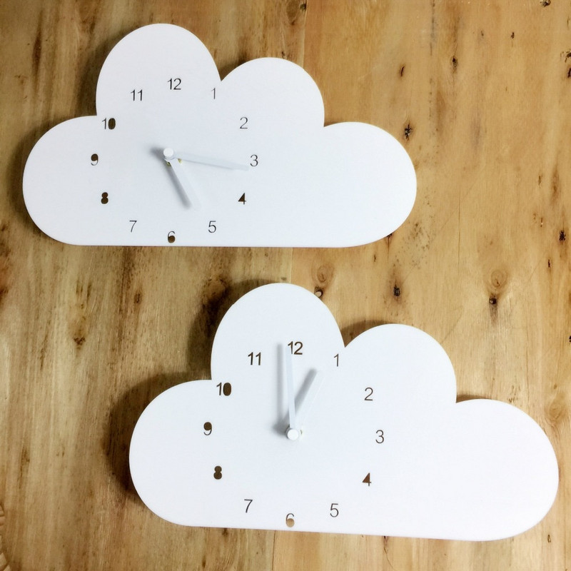 Nordic Cute Debesis dramblio formos Sieninis laikrodis Vienspalvis Vaikams Vaikų kambario apdaila Figūrėlės dovanos Fotorekvizitai 1vnt.