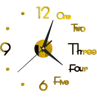 3D светещ стенен часовник без рамки DIY Mute Мини цифрови часовници Стикери за стена Самозалепващи се за домашна всекидневна Декорация на стена на офис