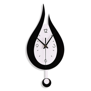 Нов европейски стенен часовник Спалня Всекидневна Креативно моделиране на водни капки Часовници с махало Начало Безшумен Horloge Арт Декорация