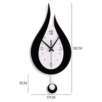 Нов европейски стенен часовник Спалня Всекидневна Креативно моделиране на водни капки Часовници с махало Начало Безшумен Horloge Арт Декорация