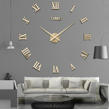 3D акрилно огледало Стенен часовник Направи си сам Кварцов часовник Натюрморт Часовник Модерна декорация на дома Стикер за всекидневна Модерен дизайн