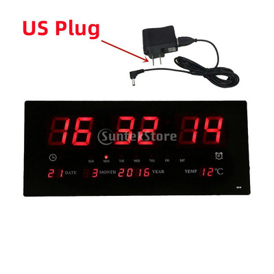 Ceas de perete cu proiecție cu ecran digital LED de 17 inchi, calendar de timp, cu termometru de interior, afișaj 24 de ore - zile/lună/an mufă UE / SUA