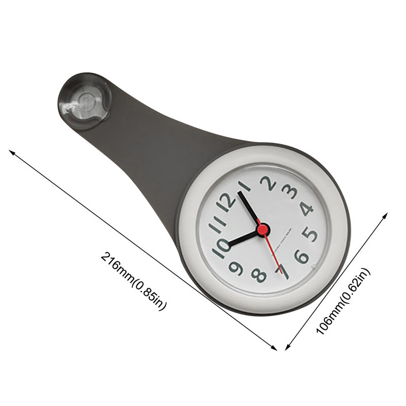 Ceas de perete din silicon simplu, silențios, rezistent la apă, în spațiu pliabil în baie, cu ventuză sau ceas fix, decor de perete.