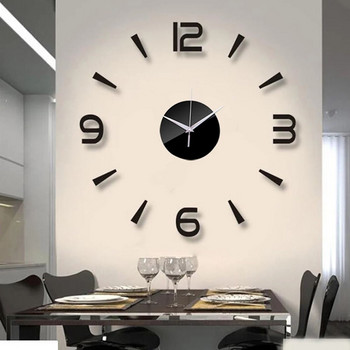 3D стенен часовник Огледало Стикери за стена Творчески Направи си сам стенни часовници Подвижен стикер за арт стикери Начало Декор Всекидневна Кварцова игла Hot