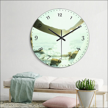 Персонализиран фоточасовник закалено стъкло кръгъл дигитален стенен часовник безшумен часовник семейство, влюбени, приятели подаръци часовници стенни Луксозен домашен подарък