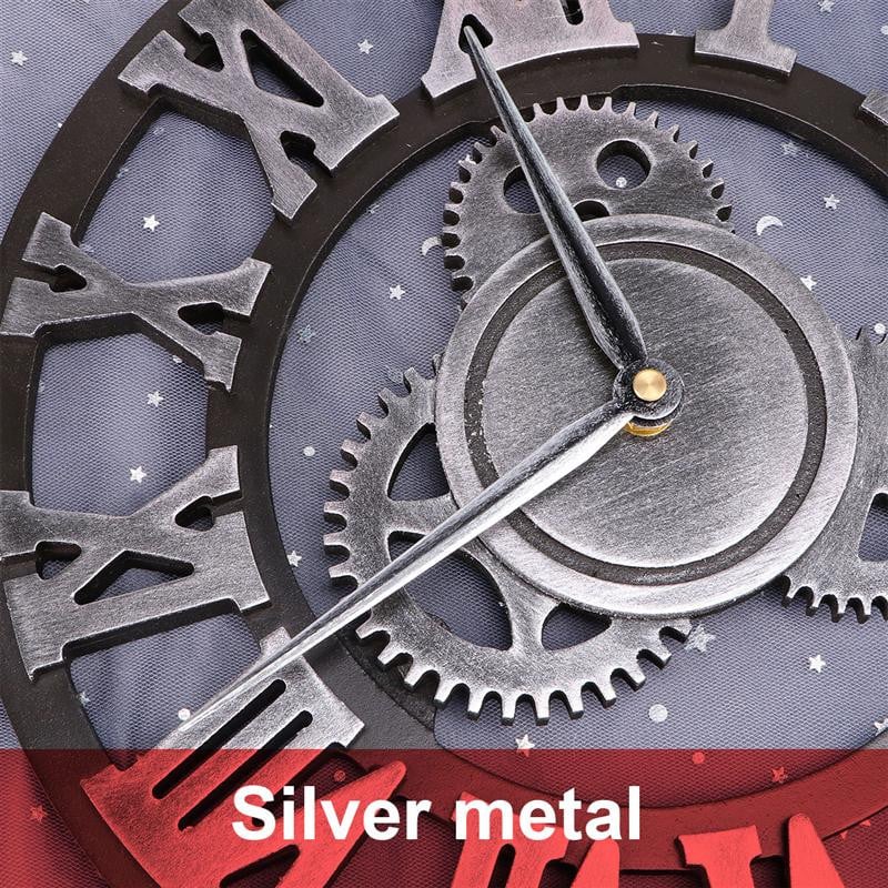 Ceas de perete cu unelte industriale Ceas mecanic retro silențios decorativ Decorarea camerei în stil epocă industrială