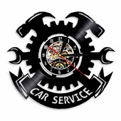 Ceas de perete atelier de reparații auto Design modern Service mecanic auto Ceasuri cu discuri de vinil cu ceas de perete cu LED în 7 culori Decor pentru casă