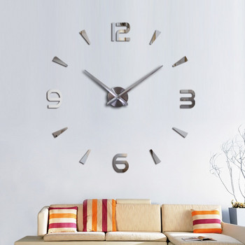 Нов стенен часовник кварцов хол часовници направи си сам модерен дизайн часовник horloge murale Акрилно огледало 3d стикери