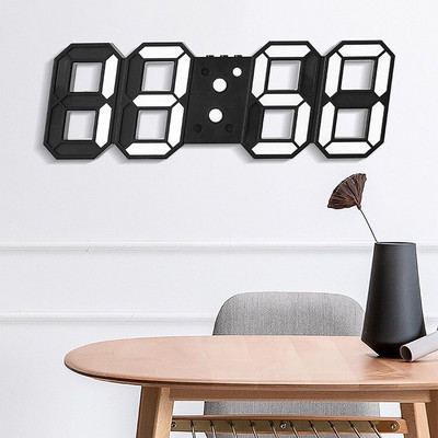 Ceas mare de perete cu telecomandă 3D Ceasuri electronice cu LED Ceas de masă digitală Desktop Multifuncțional Data Temperatură suspendată