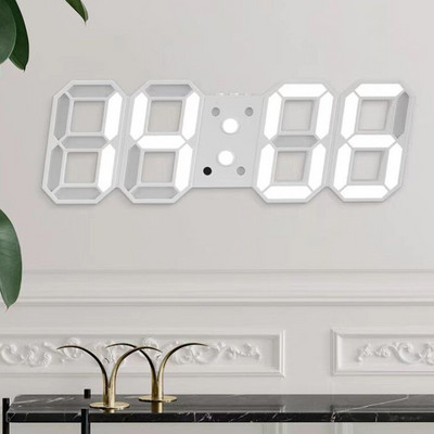 Ceas mare de perete cu telecomandă 3D Ceasuri electronice cu LED Ceas de masă digitală Desktop Multifuncțional Data Temperatură suspendată