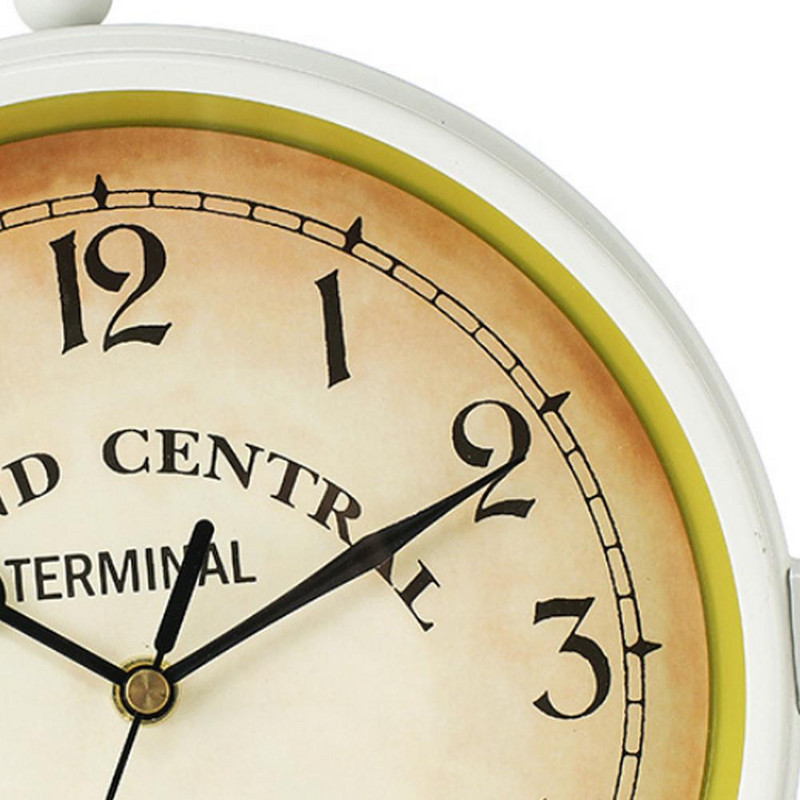 Retro kétoldalas forgatható falióra Fém akasztós óra kültéri /otthoni/kerti dekorációval európai ajándék falra szerelhető óra+konzol