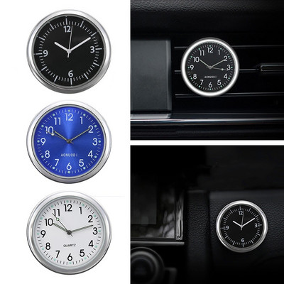 Малък кварцов часовник Автомобилна пръчка на светещ аналогов часовник Часовник за кола Лодка Домашно бюро Декоративен орнамент часовник 5 цвята