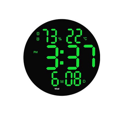 LED falióra Modern dizájn Csendes hőmérsékletű digitális ébresztőóra Nappali Irodai órák Fali lakberendezés távirányítóval