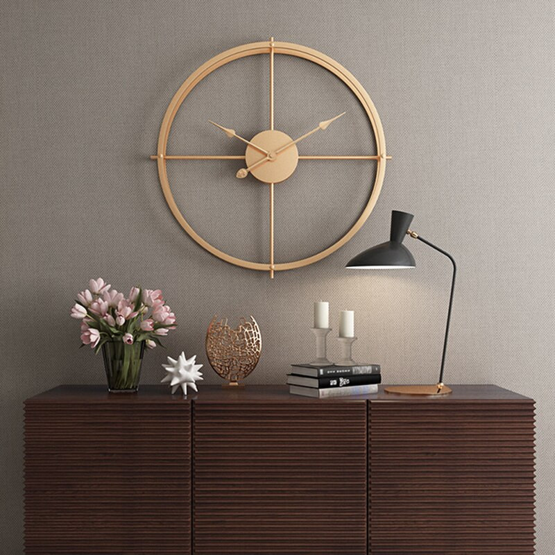 16*16-инчов метален стенен часовник Реколта Декор Домашен хол Декорация за стена Аксесоари Кухня Декоративен 3D часовник