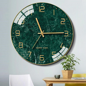 Скандинавски модерен стъклен стенен часовник Кухненски креативни стенни часовници Домашен декор Всекидневна Безшумни часовници Orologio Da Parete Подарък FZ729