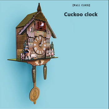 Винтидж немски стенен часовник с кукувица, въртящ се дървен часовник Шварцвалд, захранван с батерии, всекидневна, декорация на дома, коледен подарък