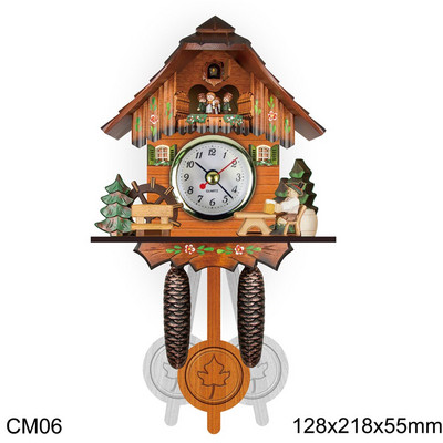 Senovinis vokiškas sieninis laikrodis su gegutė, pasukamas Juodojo miško medinis laikrodis su baterijomis maitinamas svetainės namų dekoravimas Kalėdų dovana