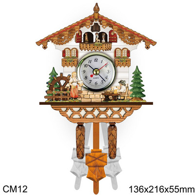 Senovinis vokiškas sieninis laikrodis su gegutė, pasukamas Juodojo miško medinis laikrodis su baterijomis maitinamas svetainės namų dekoravimas Kalėdų dovana