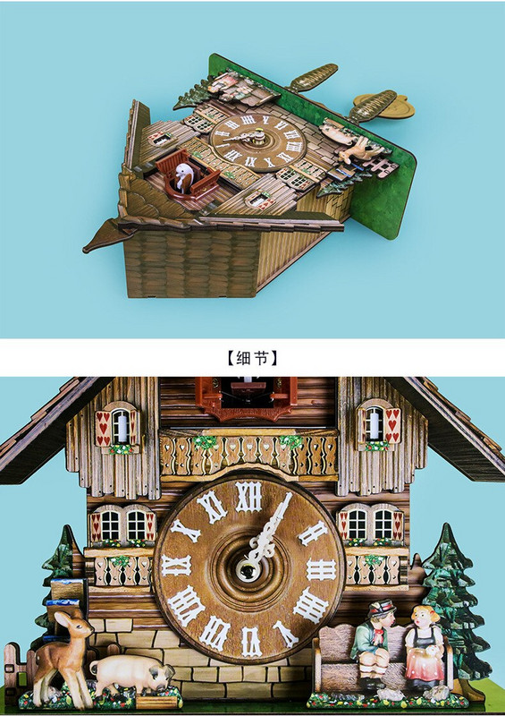 Senovinis vokiškas sieninis laikrodis su gegutė, pasukamas Juodojo miško medinis laikrodis su baterijomis maitinamas svetainės namų dekoravimas Kalėdų dovana