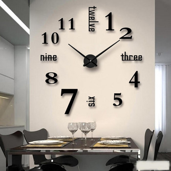 3D римски стенни часовници Стикери Часовник за стена Направи си сам Моден часовник с римски цифри Акрилни огледални стикери Аксесоари за домашен декор reloj