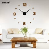 Muhsein 2022 Full Golde Sliver fekete falióra Modern design lakberendezési óra egyedi nagy méretű 3D fali matricás órák