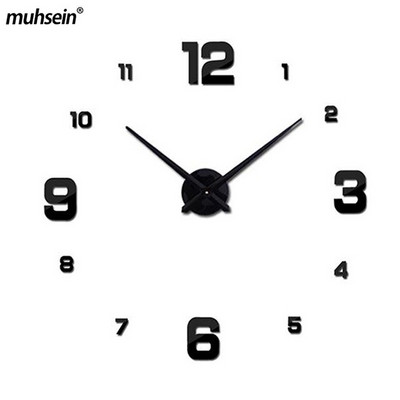 Muhsein 2022 Full Golde Sliver fekete falióra Modern design lakberendezési óra egyedi nagy méretű 3D fali matricás órák