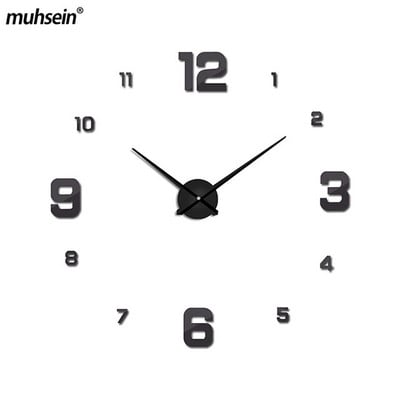 Muhsein 2022 Full Golde Sliver fekete falióra Modern design lakberendezési óra egyedi nagy méretű 3D fali matricás órák