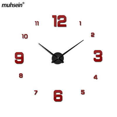 Muhsein 2022 Full Golde Sliver fekete falióra Modern design lakberendezési óra egyedi nagy méretű 3D fali matricás órák