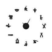 Hambahaigla vaikne seinakell Hambaarst raamita isetehtud akrüül 3D peegel seinakell hammas kaasaegne disain ülegabariidiline aeg Wandklok