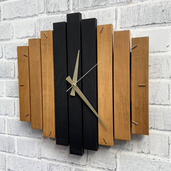 12-инчов модерен дървен стенен часовник Направи си сам показалка Кварцов безшумен висящ стимпанк за офис хотелски декори за всекидневна