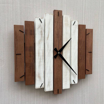 12-инчов модерен дървен стенен часовник Направи си сам показалка Кварцов безшумен висящ стимпанк за офис хотелски декори за всекидневна
