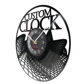 Реколта Стенен часовник от винилова плоча по поръчка По поръчка Вашият дизайн Вашето лого Вашите лични снимки Персонализиран часовник от винил Longplay