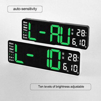 Многоцветни цифрови LED часовници Голям електронен стенен часовник Дистанционно управление Температура Дата Изключване на захранването Памет Стенен настолен часовник
