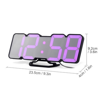 Стенен настолен часовник 3D безжично дистанционно цифрово RGB LED будилник USB захранване 115 цвята 3 нива на яркост Контрол на звука